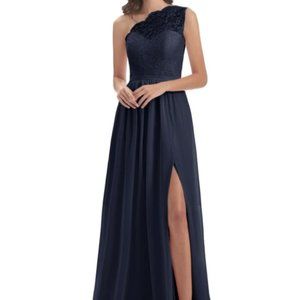 Cicinia Kaiya A-Line Floor Length One Shoulder Lace/Chiffon Bridesmaid Dress
